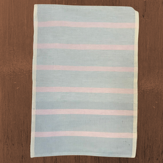 Floor rug - Baby blue with Light purple stripes