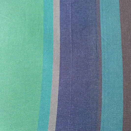 Cotton Bed Sheet 100 X 100 - Green & Blue Stripes