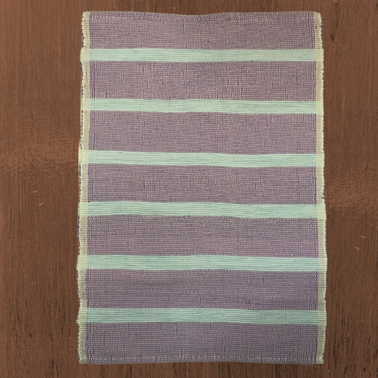 Floor rug - Light purple with baby blue stripes