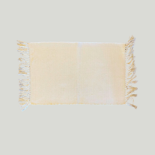 Table Mat - Off White with Tussels