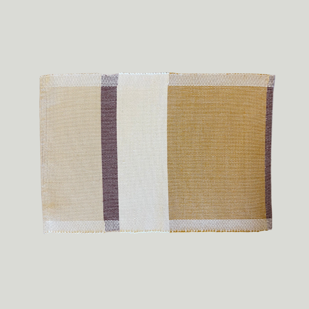 Table Mat - Mustard, Maroon & Off white shot