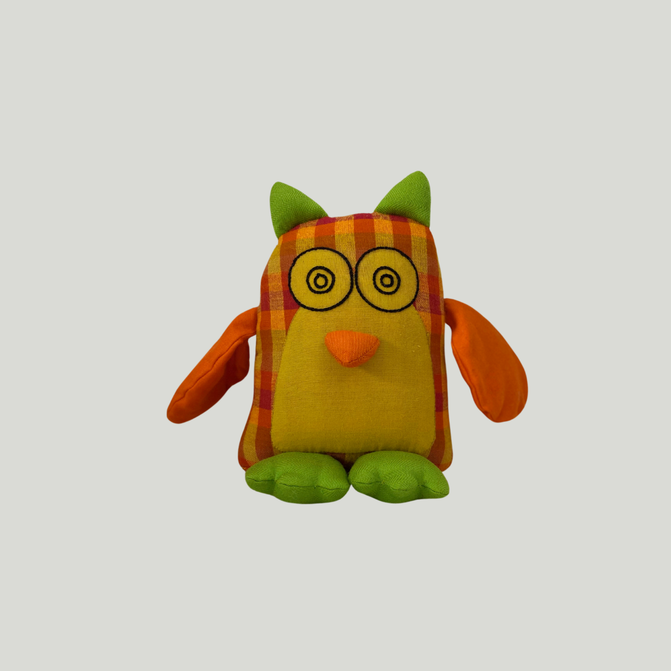 Kids Toy - Owl (Orange & Yellow checks)