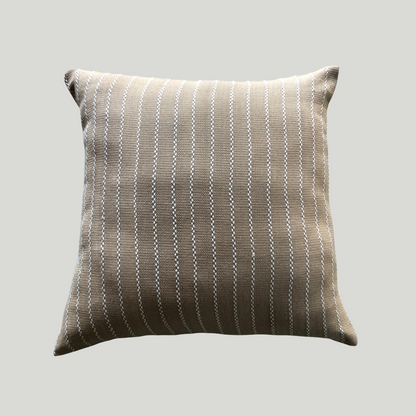 Designer Cushion Cover(DHF) - Beige with White Stripes (18" X 18")