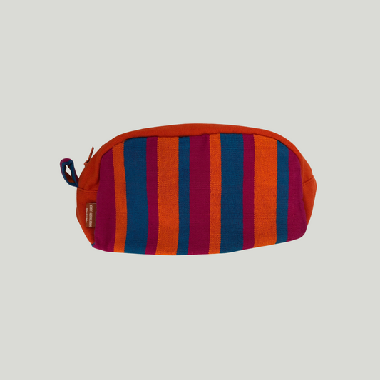 Wash bag - Orange, Pink & Blue Stripes