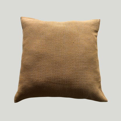 Designer Cushion Cover(DHF) - Mustard & Beige (18" X 18")