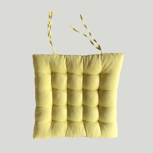 Quilted Cushion - Lemon Yellow