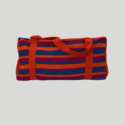 Yoga Bag - Orange , Pink & Blue Stripes