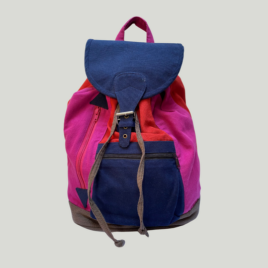 Backpack - Midnight blue & pink