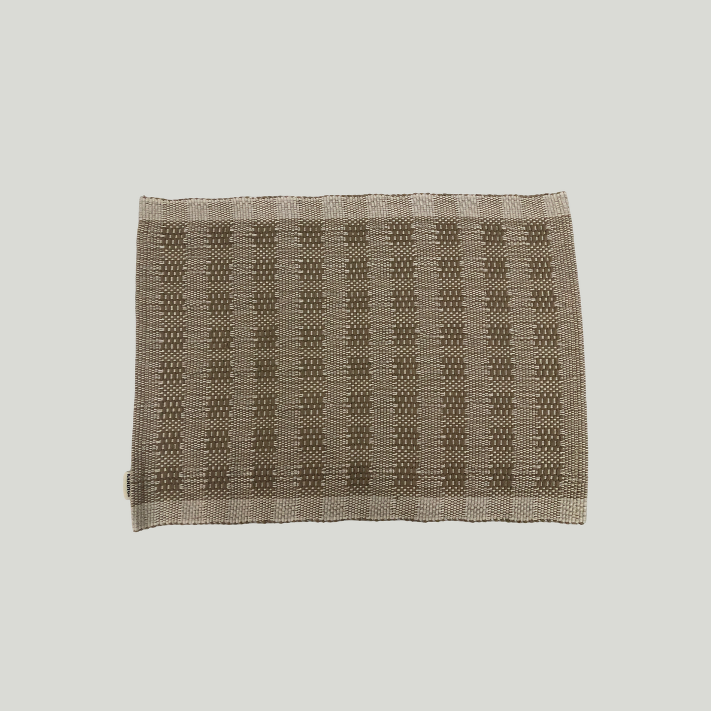 Designer Table Mat - Dark beige & White