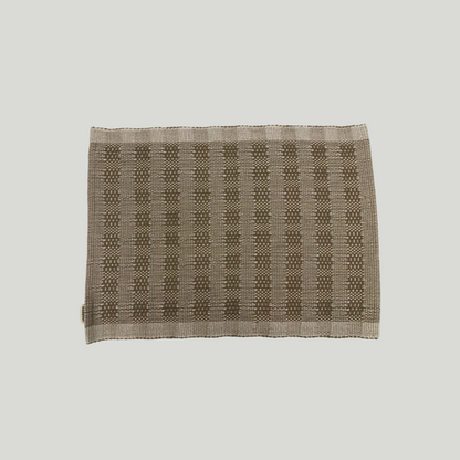 Designer Table Mat - Dark beige & White