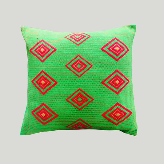 Dumbara Cushion Cover - Red Diamonds (16" X 16")