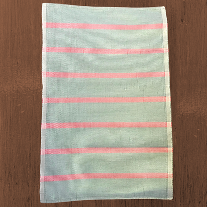 Floor rug - Baby blue with bright pink stripes