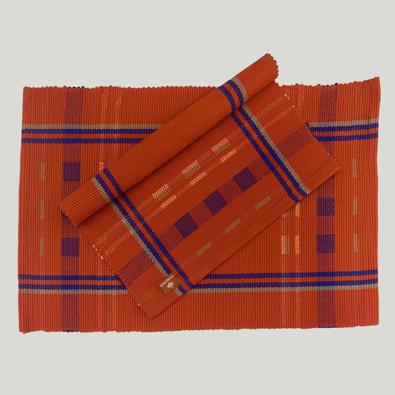 Table Mat - Orange & Royal Blue