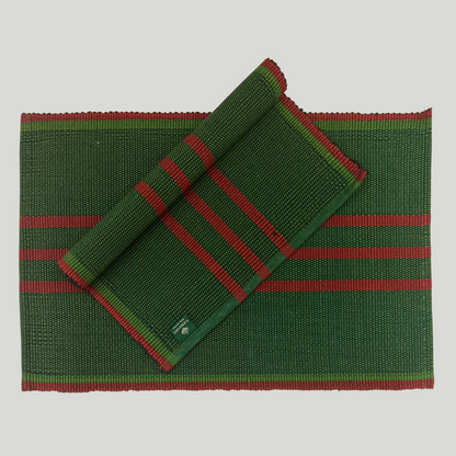 Table Mat - Castleton Green & Red