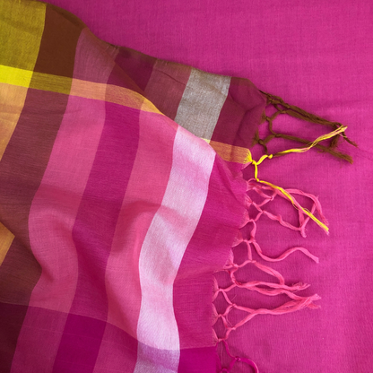 Saree - Pink & Yellow