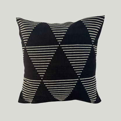 Dumbara Cushion Cover - Black & White Triangles (16" X 16")