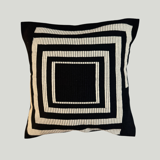 Dumbara Cushion Cover - Black & White Squares (16" X 16")