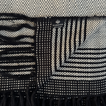 Bamboo & Cotton Designer Throw - Black & White