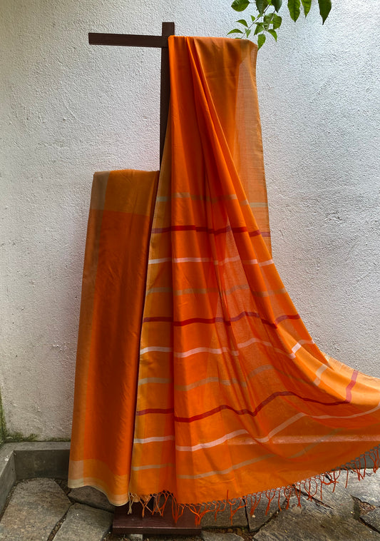 Saree - Orange stripes