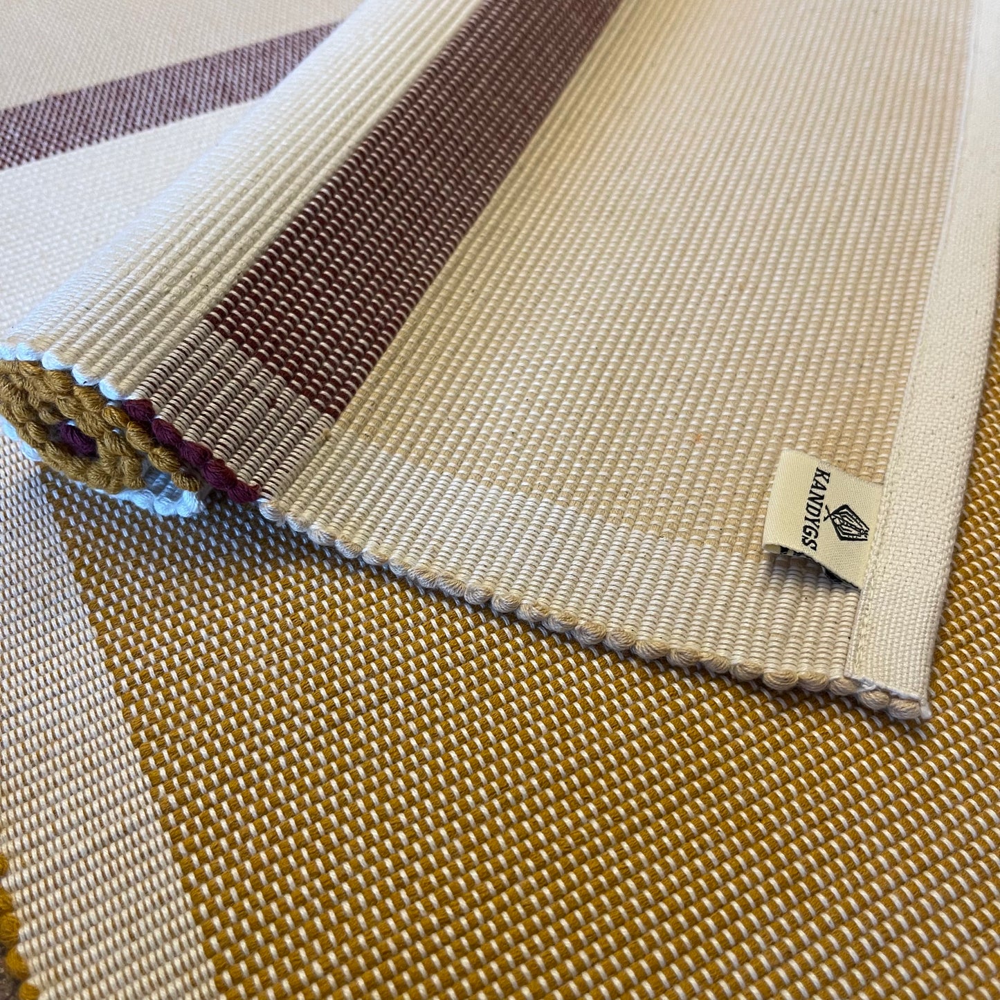 Table Mat - Mustard, Maroon & Off white shot