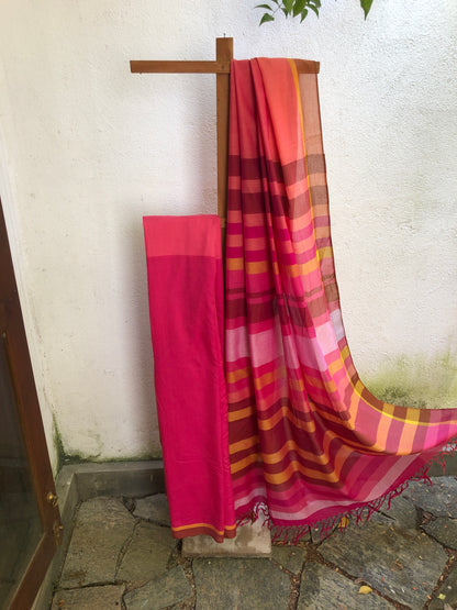 Saree - Pink & Yellow