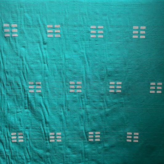 Fabric - Turquoise with White Squares (Malbana) MB