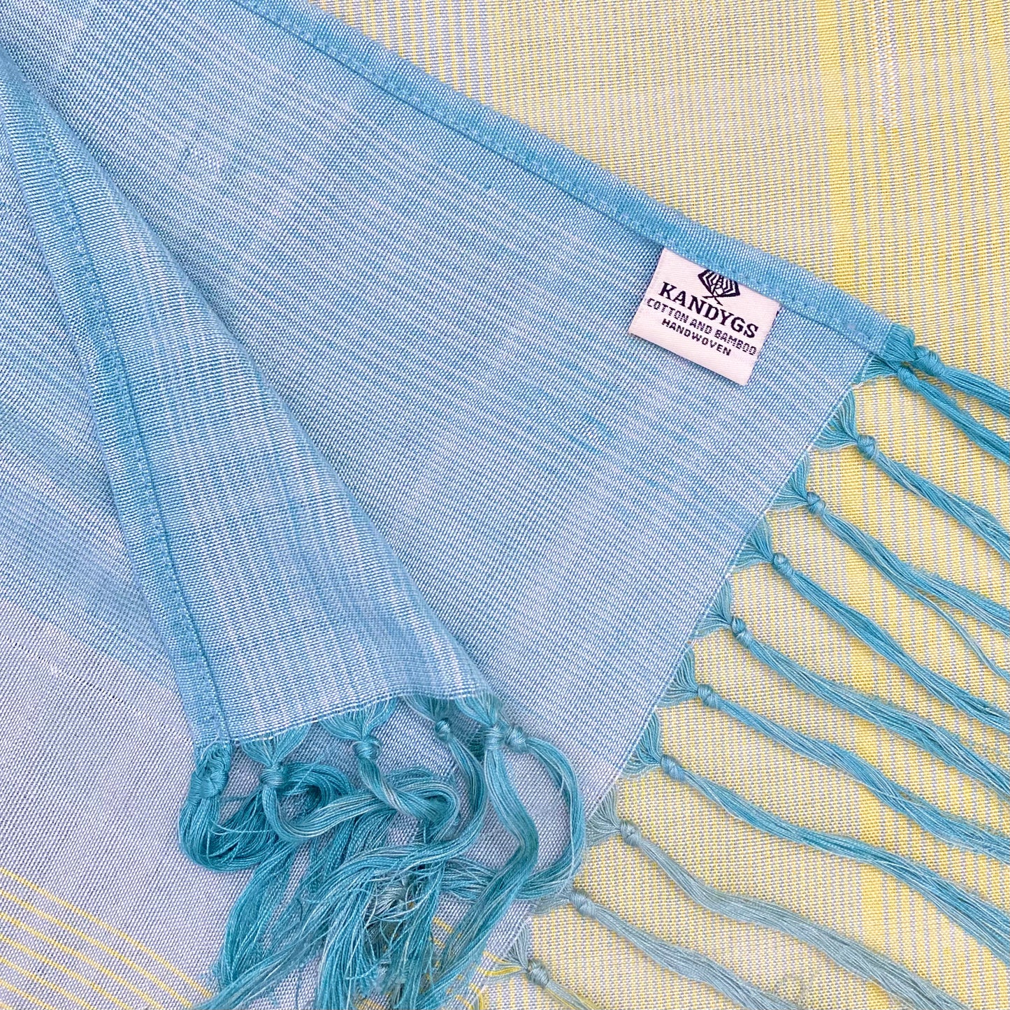 Shawl - Yellow & Light blue