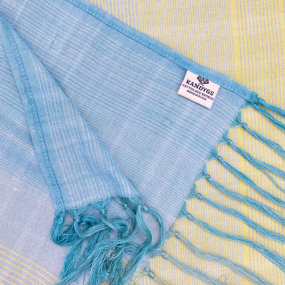 Shawl - Yellow & Light blue