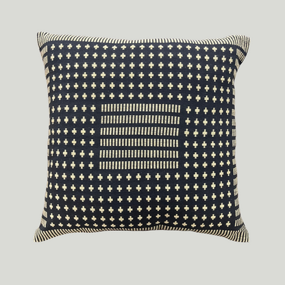 Dumbara Cushion Cover - Black & Beige (16 x 16)