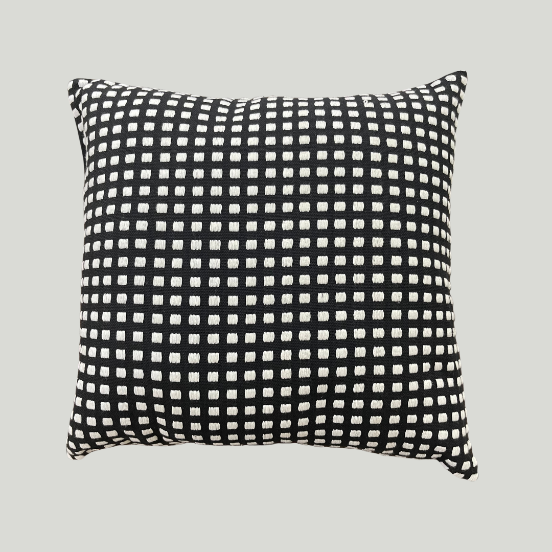 Dumbara Cushion Cover - Black & White Filled Squares (16 x 16)