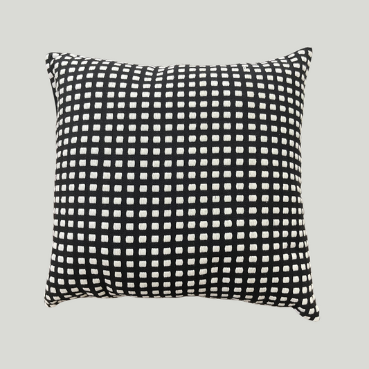 Dumbara Cushion Cover - Black & White Filled Squares (16 x 16)