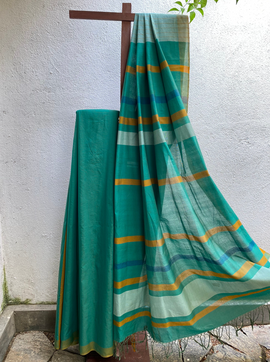 Saree - Green & Mustard