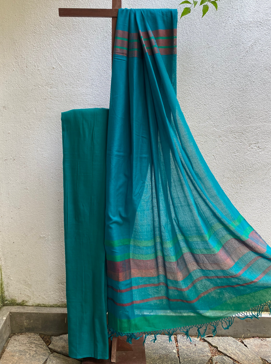 Saree - Maroon & Turquoise